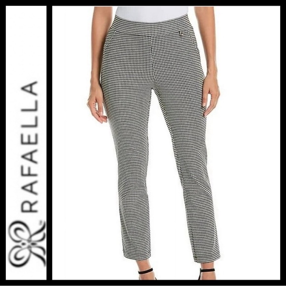 NWOT Rafaella Houndstooth Stretch Comfort Pant - Picture 1 of 6